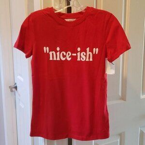 1901 By Nordstrom Christmas Holiday Graphic Print Nice-ish T-shirt Red